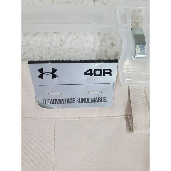 Under Armour Team Sideline Pants Chino Mens 40 Beige Khaki Loose Fit Unhemmed - Picture 9 of 13
